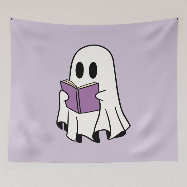 Item preview, ghost reading a purple book designed and sold by Neadoodles.