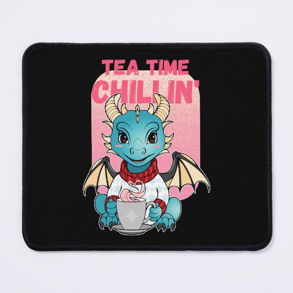 Item preview, Kawaii Baby Dragon Tea Time Pink designed and sold by ObsidianDaz.