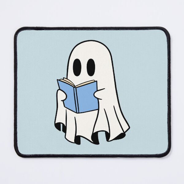 Item preview, ghost reading a blue book designed and sold by Neadoodles.