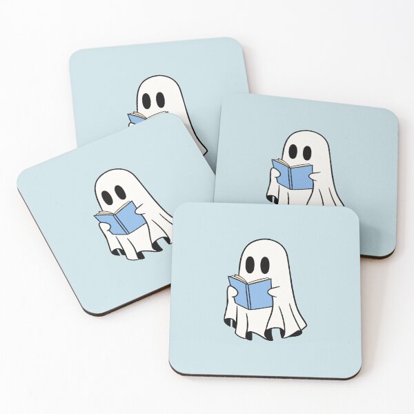 Item preview, ghost reading a blue book designed and sold by Neadoodles.