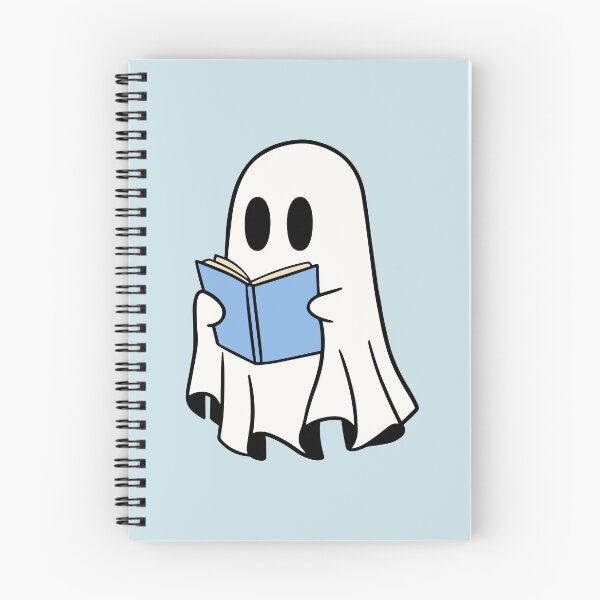 Item preview, ghost reading a blue book designed and sold by Neadoodles.