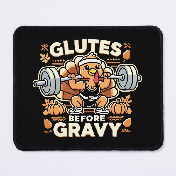 Item preview, Glutes Before Gravy - Funny Thanksgiving Gym Workout designed and sold by chantastical.