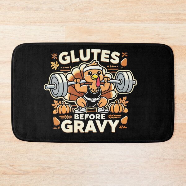 Item preview, Glutes Before Gravy - Funny Thanksgiving Gym Workout designed and sold by chantastical.