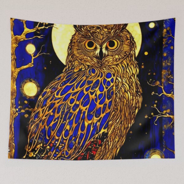 Item preview, Abstract Owl Moon Art designed and sold by TheDarkWardrobe.