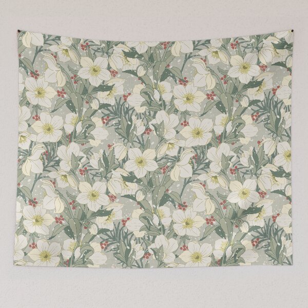 Item preview, Christmas Hellebore (retro) designed and sold by BessoChicca.