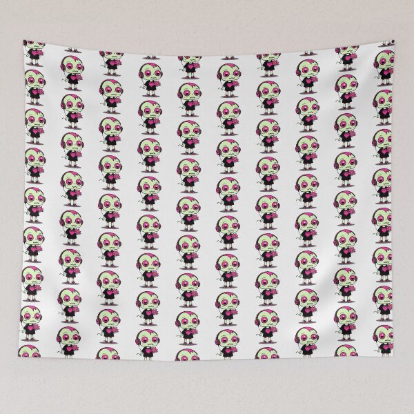 Item preview, Cool Zombie with Headphones and Flower – Fun Neon Pop Art designed and sold by Cherry-Cat.
