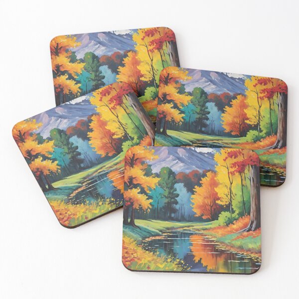 Item preview, landscape, autumn, mountains, river designed and sold by DonnaBlankaArt.