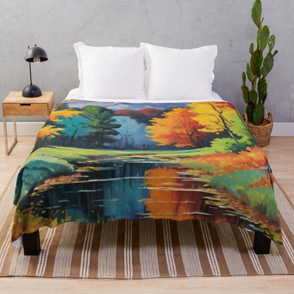 Item preview, landscape, autumn, mountains, river designed and sold by DonnaBlankaArt.