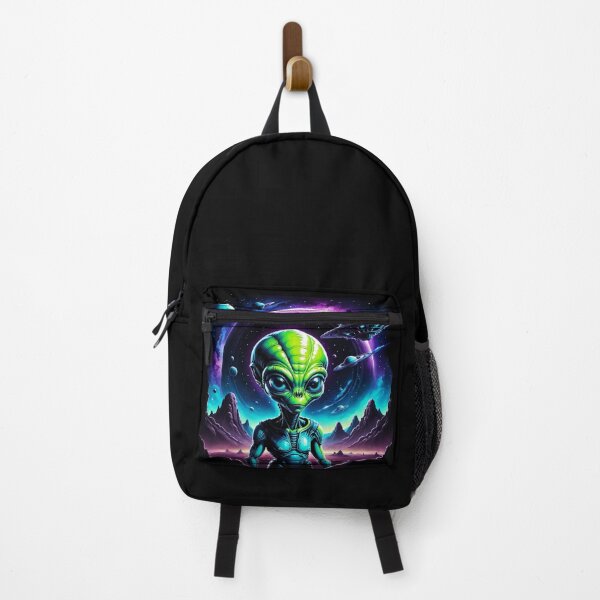 Item preview, Mystical Alien Creature & UFO - Sci-Fi Art on an Alien Planet designed and sold by 72artteam.