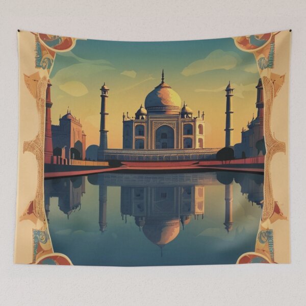 Item preview, 005 Vintage Taj Mahal, India Poster Design designed and sold by Alexis Art Collection.