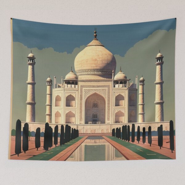 Item preview, 006 Vintage Taj Mahal, India Poster Design designed and sold by Alexis Art Collection.
