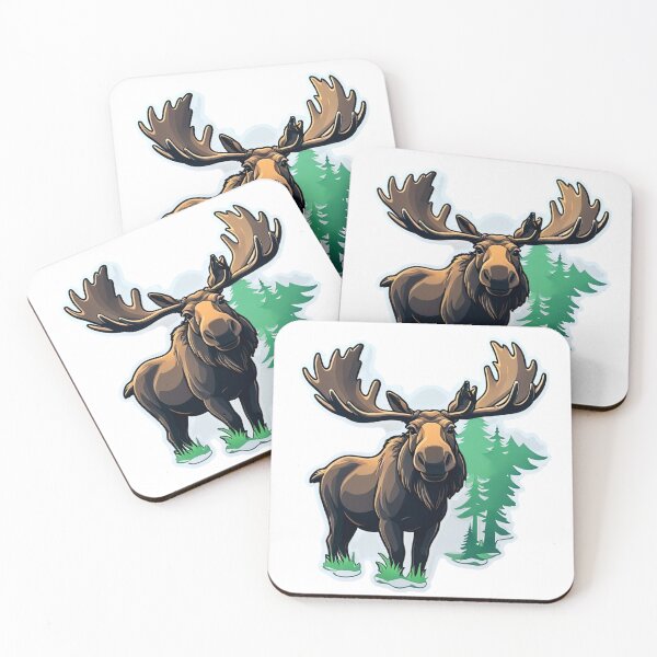 Item preview, Moose Deer With Big Antlers Illustration designed and sold by Bunmigraphics .