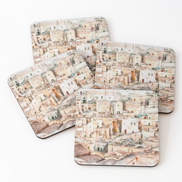 Item preview, Matera, Basilicata, Italy, landscape at dawn, watercolor painting designed and sold by Ermes.S.