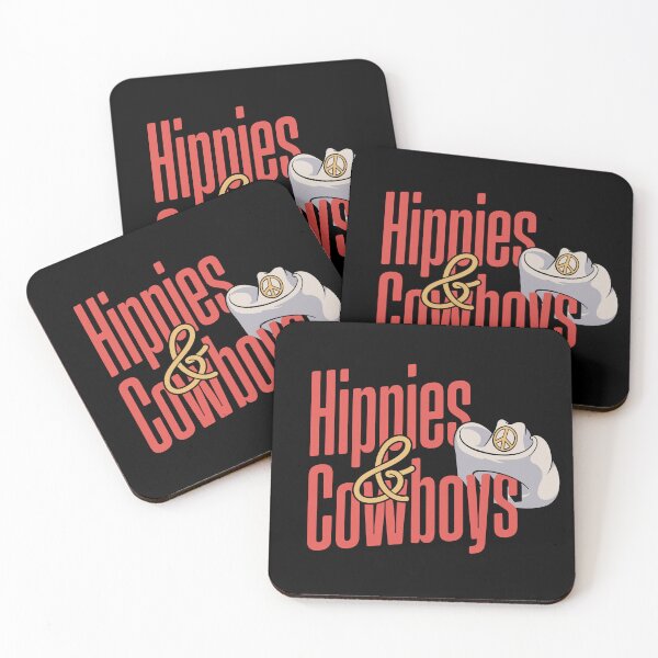 Item preview, Hippies and Cowboys | Cowboy Hat with Hippie Symbol | Raising Hell with the Hippies and the Cowboys | Black designed and sold by Any Color Designs.