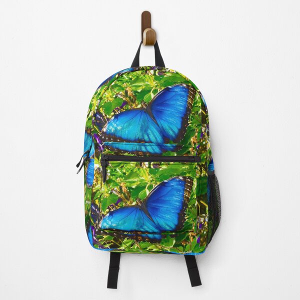 Item preview, Brilliant Blue Morpho Butterfly in Flower Garden  designed and sold by Yogibear & Rachelle .