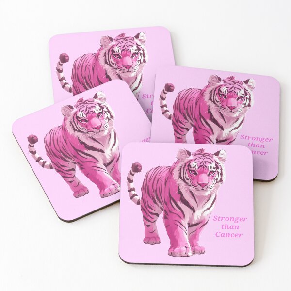 Item preview, Stronger than Cancer, pink tiger, t-shirt, breast Cancer awareness  designed and sold by KatyChristoff.