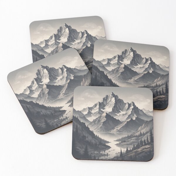 Item preview, Beautiful mountains, quiet lake and trees designed and sold by shefo99.