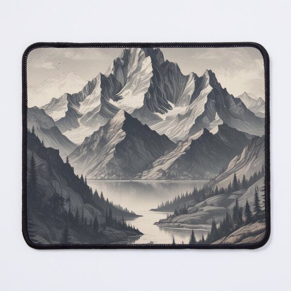 Item preview, Beautiful mountains, quiet lake and trees designed and sold by shefo99.