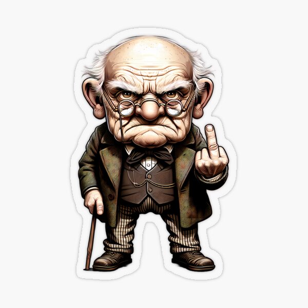 Item preview, old man middle finger designed and sold by HolaJosephina.