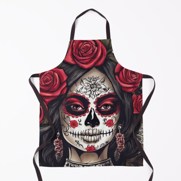 Item preview, Elegant Day of the Dead Woman with Roses designed and sold by WILD-WILD-CAT.