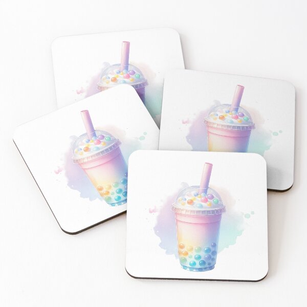 Item preview, Colorful Watercolor Boba Bubble Tea designed and sold by GVibezPadel.