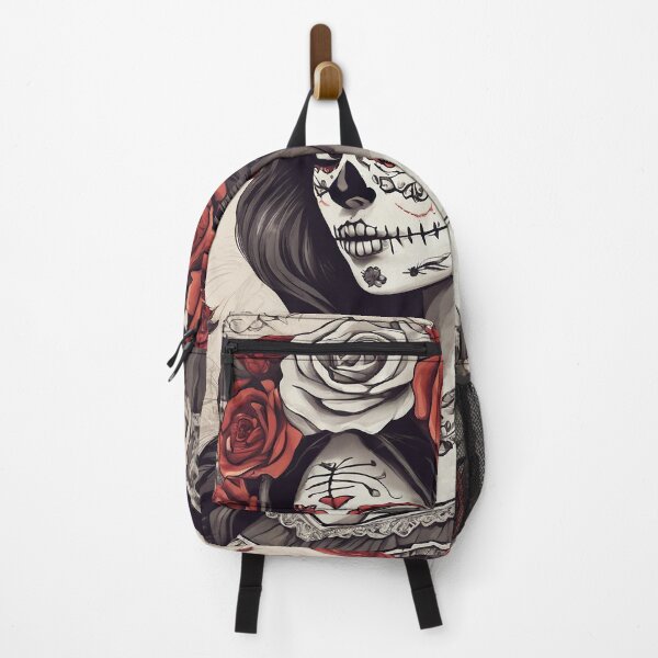 Item preview, Day of the Dead Woman with Roses and Skulls designed and sold by WILD-WILD-CAT.