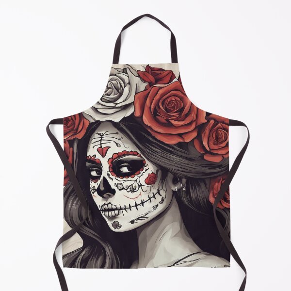 Item preview, Day of the Dead Woman with Roses and Skulls designed and sold by WILD-WILD-CAT.