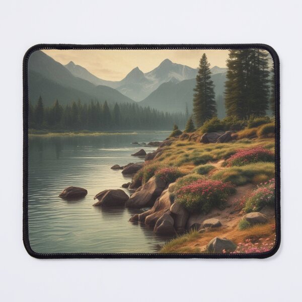 Item preview, lake, flowering field, trees and mountains designed and sold by shefo99.
