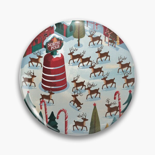 Item preview, The North Pole with reindeer playing games designed and sold by FunkyCatDesigns.