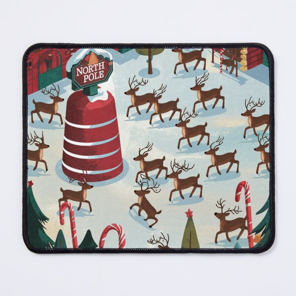 Item preview, The North Pole with reindeer playing games designed and sold by FunkyCatDesigns.