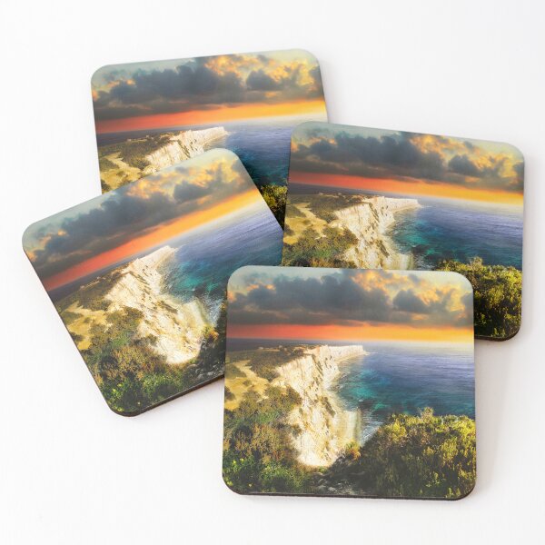 Item preview, Beautiful Maltese Delimara Cliffs at sunrise in Malta - Landscape photo print designed and sold by TheArtistOf2022.