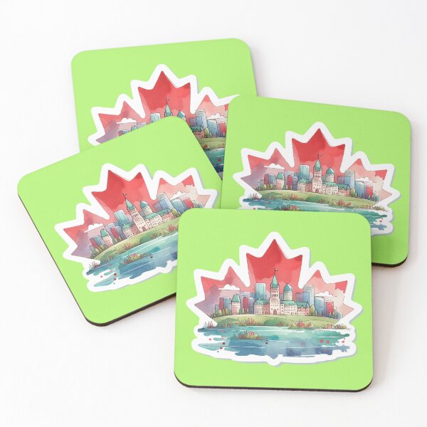 Item preview, Ingelhart Canada Skyline Sticker - Minimalist 3D Watercolor Design,  designed and sold by PaintMeWorld.