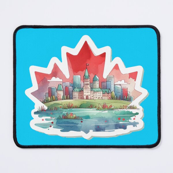 Item preview, Ingelhart Canada Skyline Sticker - Minimalist 3D Watercolor Design, designed and sold by PaintMeWorld.
