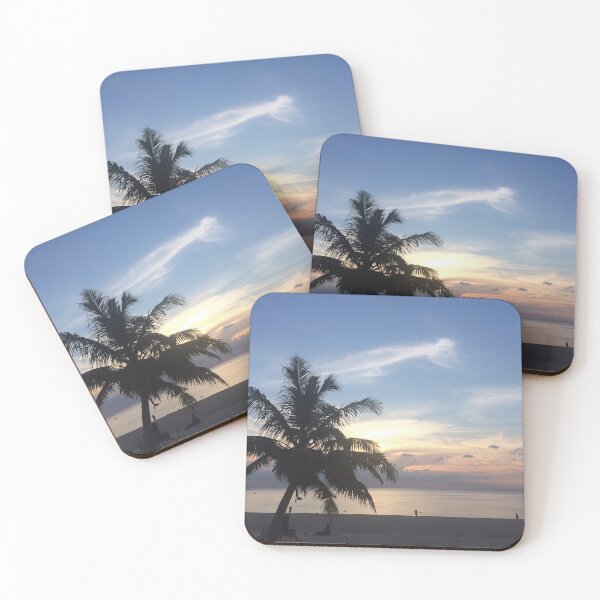 Item preview, Tropical Palm Tree Silhouette at Peaceful Sunset Paradise designed and sold by NatureUnleashed.
