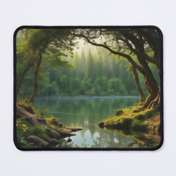 Item preview, Idyllic stream with trees and wildflowers designed and sold by shefo99.
