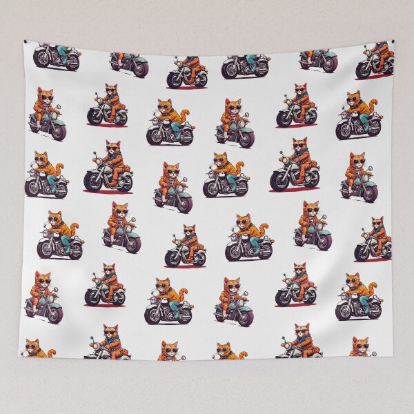 Item preview, Hip Kitty on Motorcycle Ride Pattern 2 designed and sold by Tom-Johnson.
