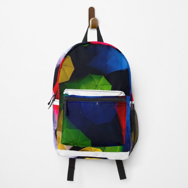 Item preview, Many Illuminated Colorful Umbrellas in Motion Hanging Against Sky at Night designed and sold by Mats Silvan.
