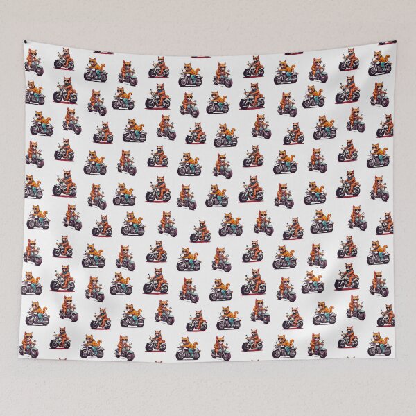 Item preview, Hip Kitty on Motorcycle Ride Pattern 3 designed and sold by Tom-Johnson.
