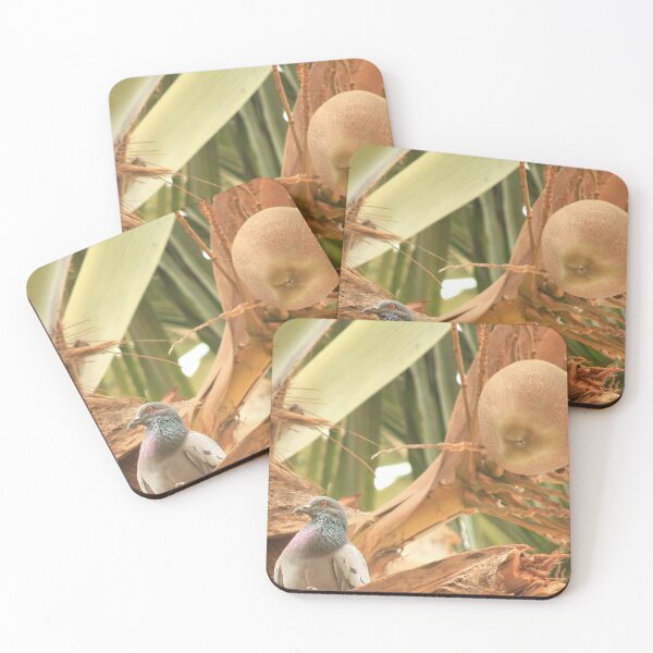 Item preview, Palm Tree and Pigeon in a Peaceful Tropical Paradise designed and sold by NatureUnleashed.