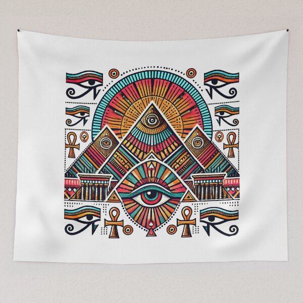 Item preview, Bold Ancient Egyptian Pyramids Design with Vibrant Colors designed and sold by DrawHandArt.