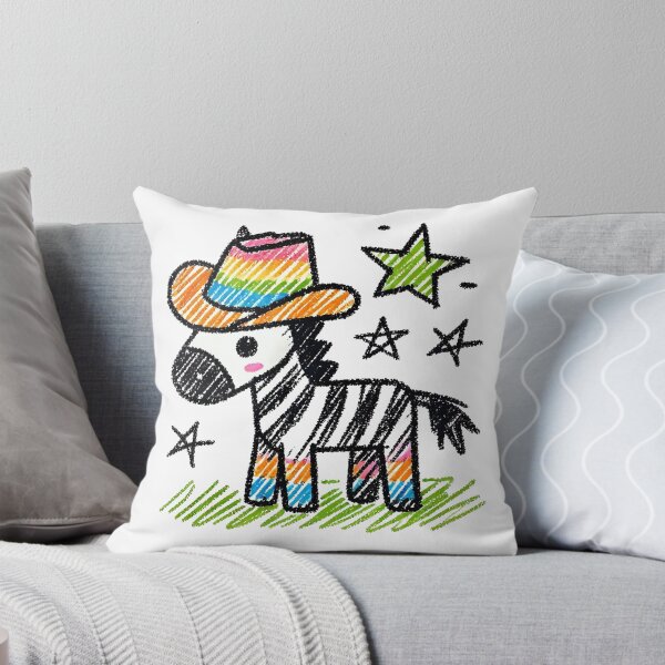 Item preview, Hand drawn zebra wearing rainbow cowboy hat designed and sold by MellowPeach.