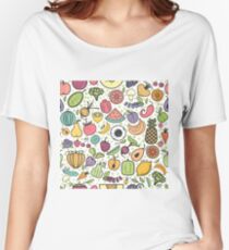 Fruits and vegetables color pattern Women's Relaxed Fit T-Shirt