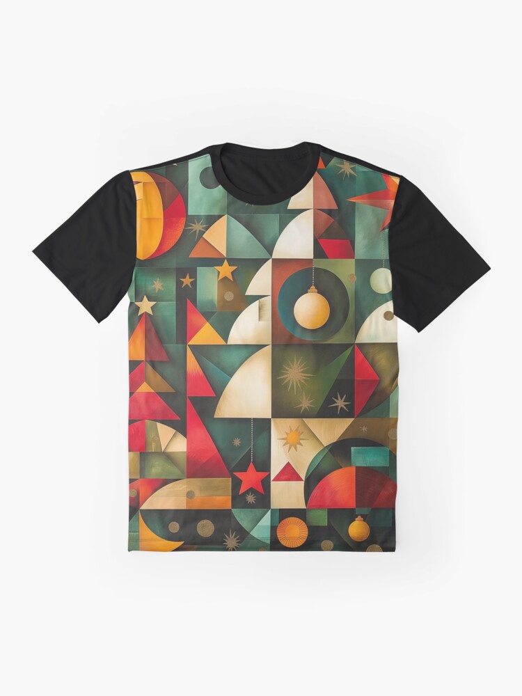 Thumbnail 4 of 5, Graphic T-Shirt, Finvara - Christmas Cubism II. designed and sold by Finvara.