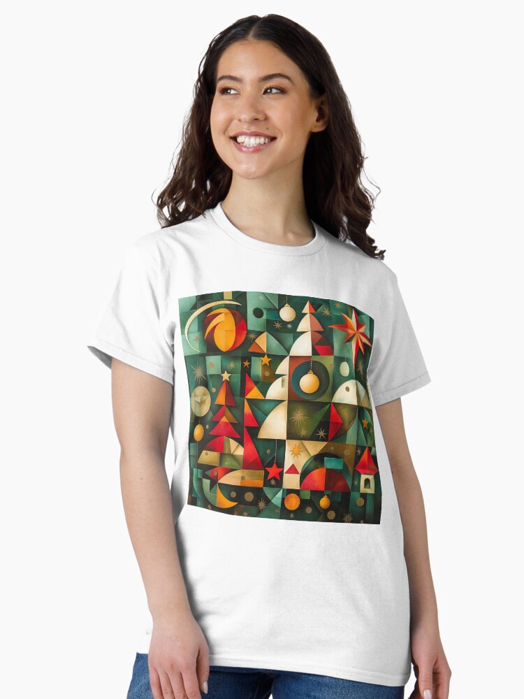 Thumbnail 1 of 7, Classic T-Shirt, Finvara - Christmas Cubism II. designed and sold by Finvara.