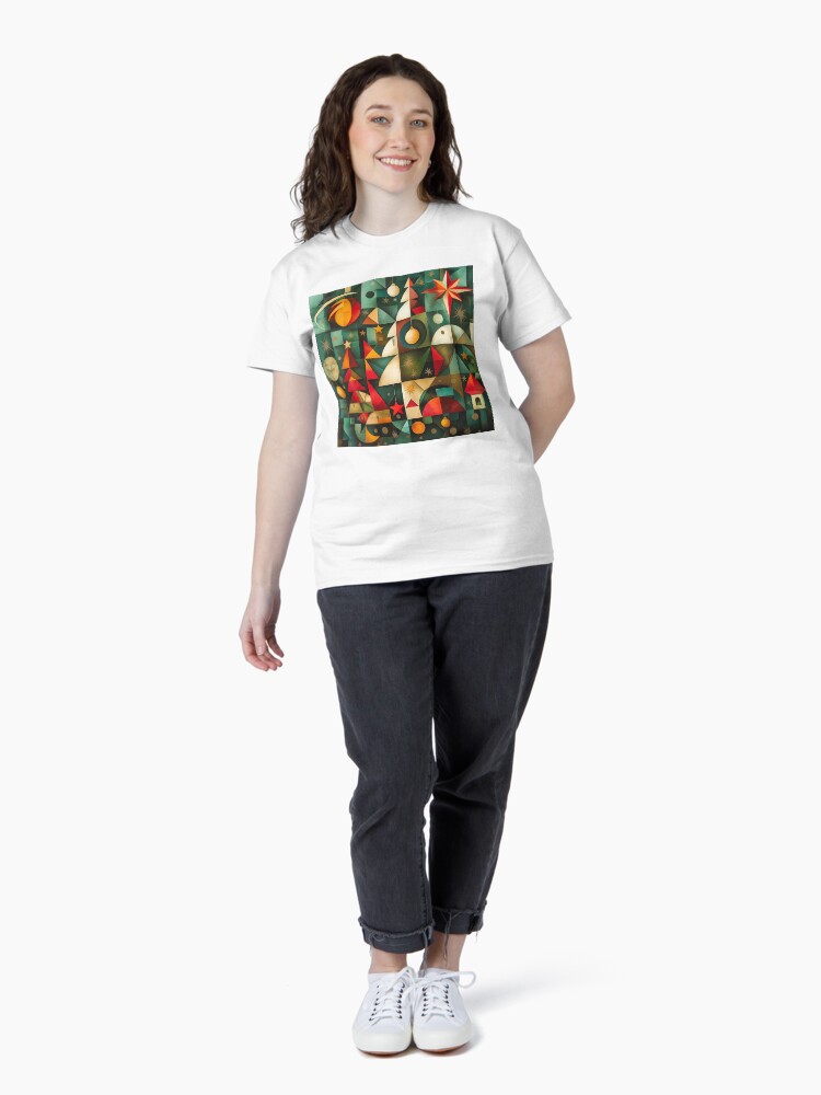 Thumbnail 4 of 7, Classic T-Shirt, Finvara - Christmas Cubism II. designed and sold by Finvara.