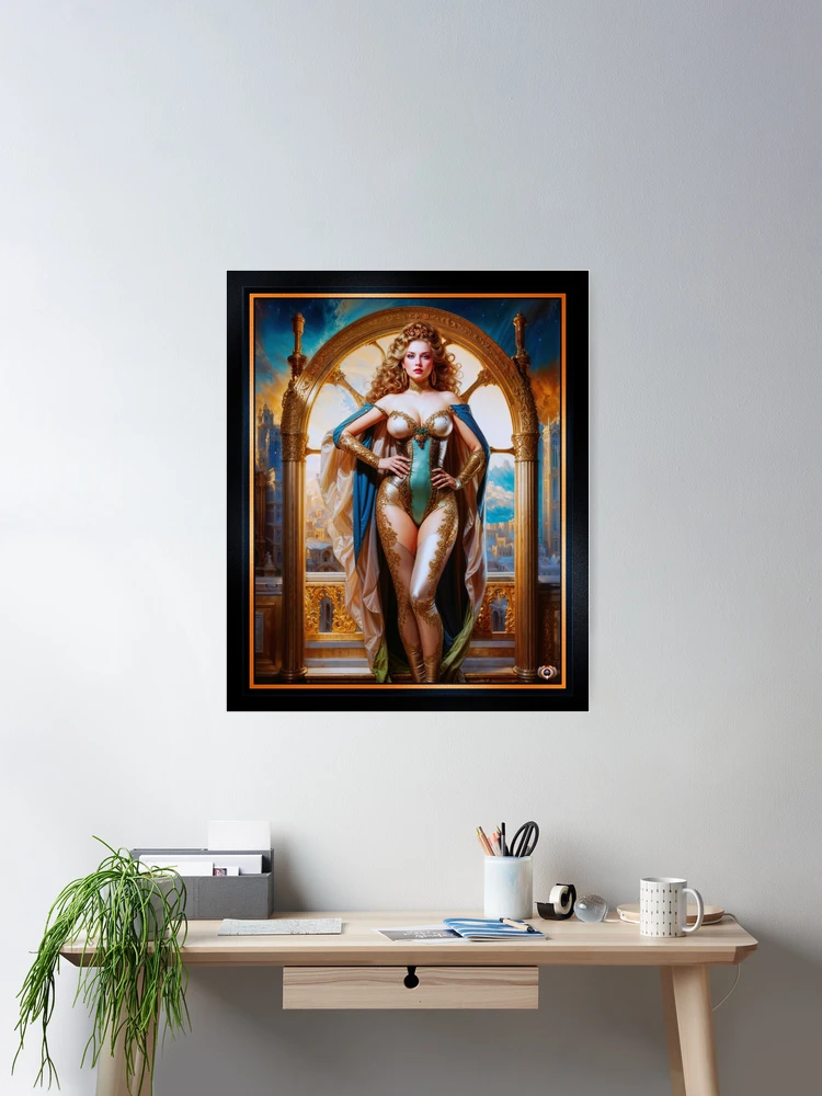A Regal Woman Of The Golden Age In Lavish Attire AI Concept Art by Xzendor7 | A Vintage Beauty 2 A Regal Woman Of The Golden Age In Lavish Attire Captivating AI Concept Art by Xzendor7 Wall Decor Poster Art Print