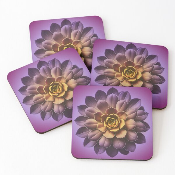Item preview, Elegant Purple and Gold Succulent Flower designed and sold by SportyAndArtful.