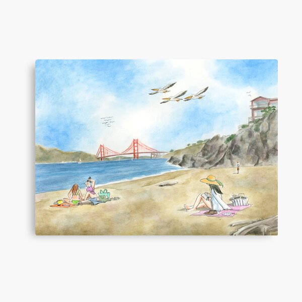 Vista previa del artículo con la obra «Haciendo novillos en la playa de China», diseñado y vendido por Robin Galante Art .
