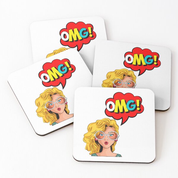 Item preview, Beautiful blonde woman with the phrase OMG, Retro Design, Vintage Design designed and sold by mysummerland.