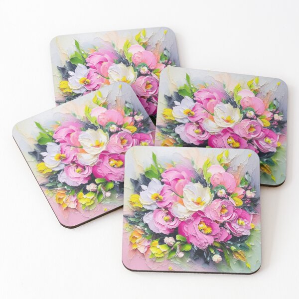 Item preview, Painterly Pink Flower Bouquet designed and sold by ByNicoleSara.
